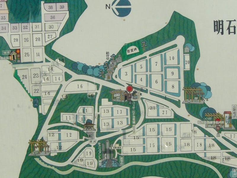 明石市営 石ヶ谷墓苑の苑内案内地図