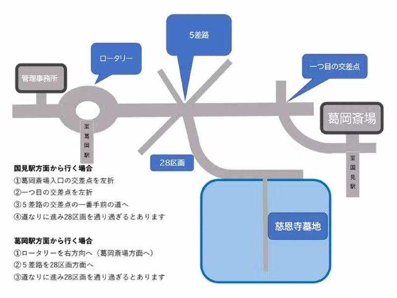 慈恩寺葛岡墓地 アクセス案内地図