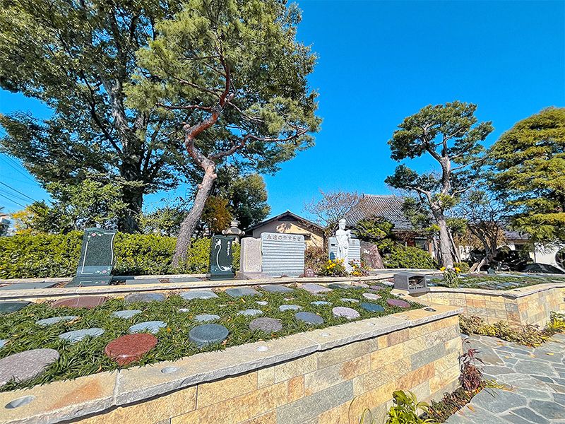 寺院内の風情ある木々に囲まれた樹木葬