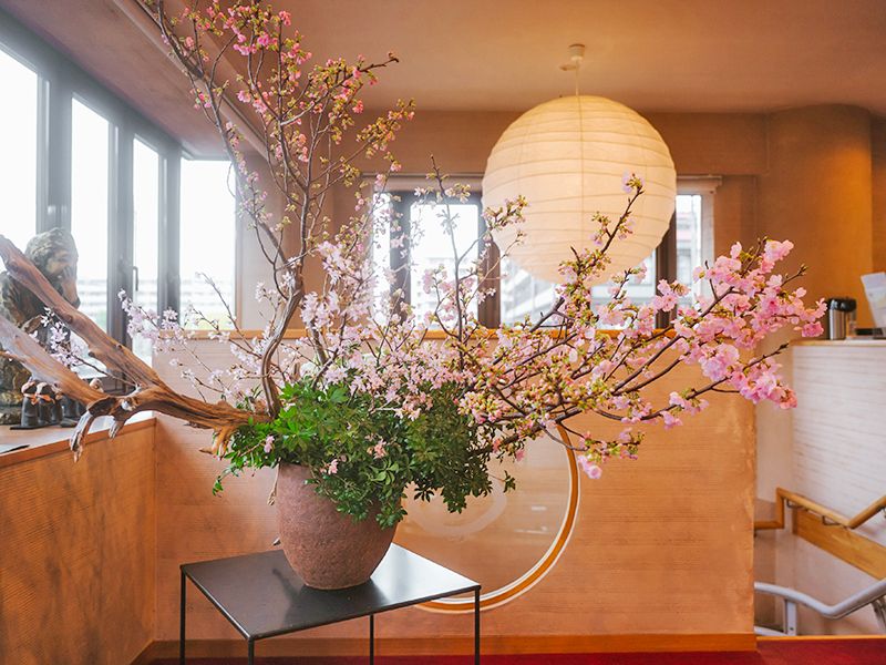 ロビー：お花を飾っておまちしております