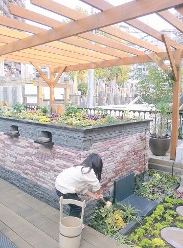 恵光メモリアル 新宿浄苑 ペットと眠る樹木葬テッセ　「テッセラ」お参り風景