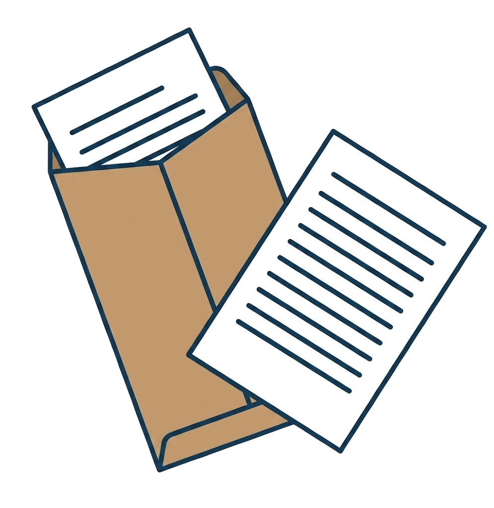 離檀交渉や行政手続きの書類のイラスト