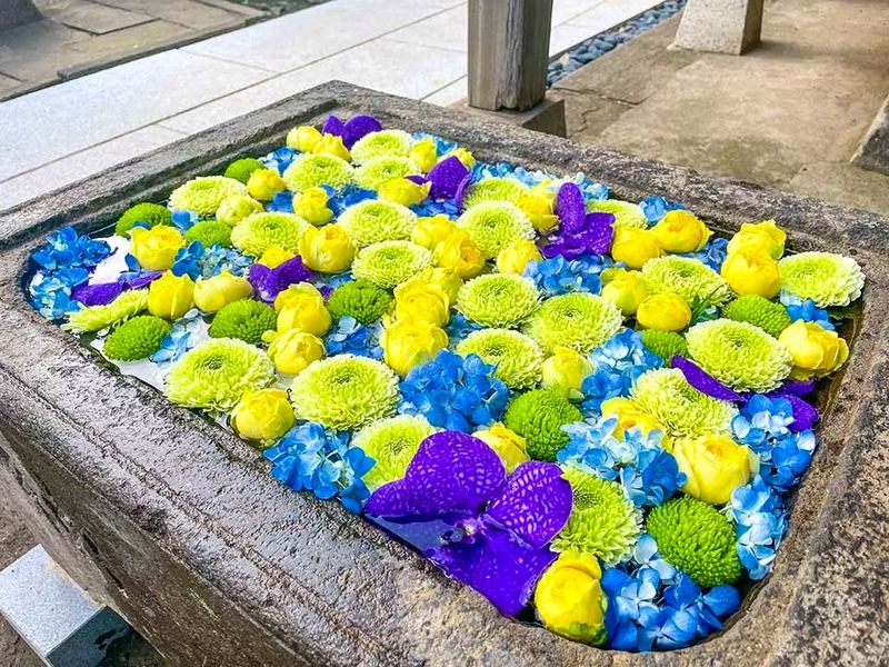 四季折々の花々と花手水が境内を彩ります