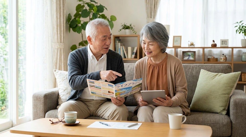 霊園の資料を見ながらお墓を検討するイメージ