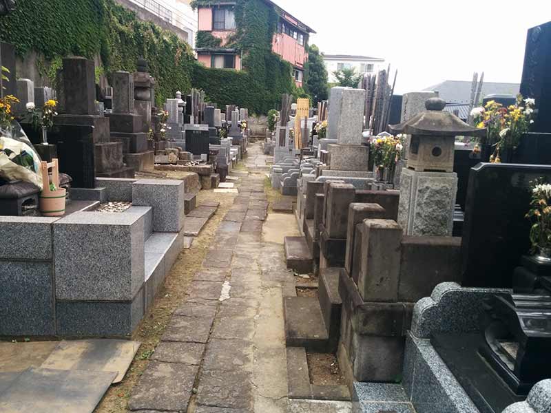 宗興寺　花が添えられた墓域