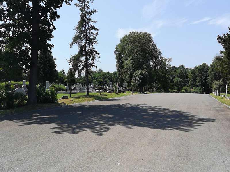 帯広市緑ケ丘墓地　木々に囲まれた墓地