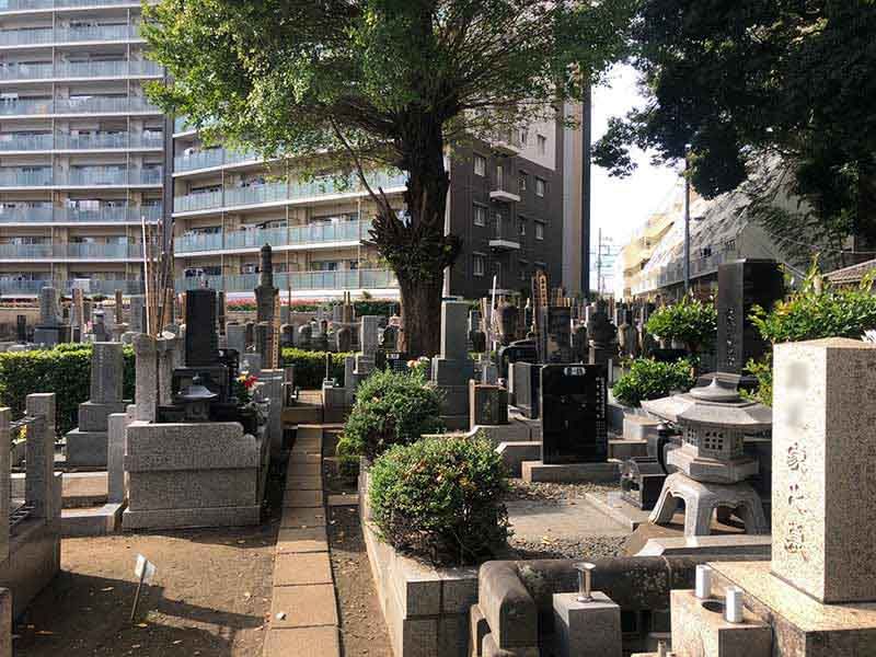 蓮馨寺　墓域には手入れされた植栽を配置