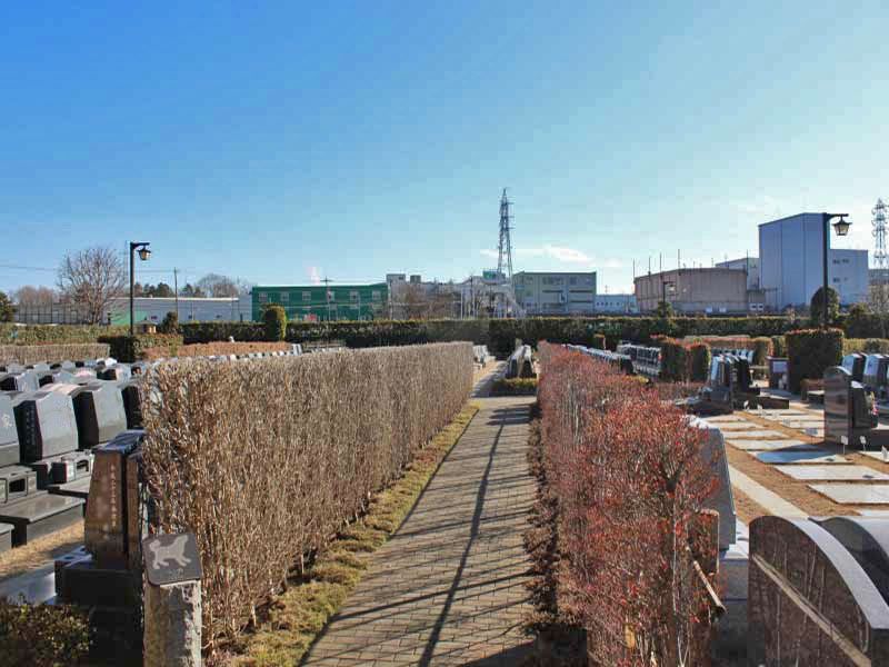 川越さくら浄苑　植栽の間にある参道