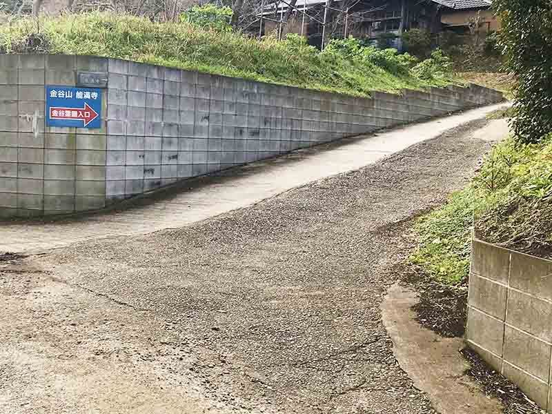 金谷霊園前の道