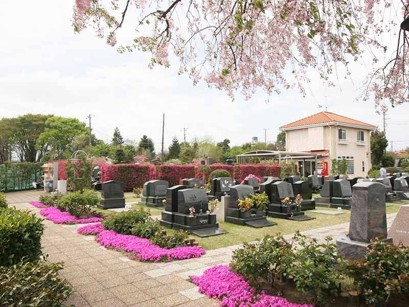 メモリアルパーク花の郷聖地 相模大塚　しだれ桜や芝桜が咲く墓域
