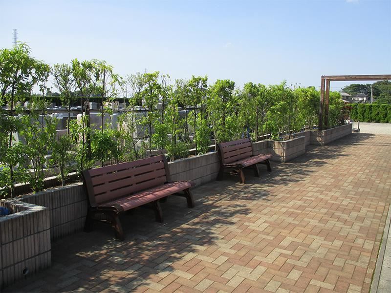 メモリアル越谷 憩いの郷　ベンチのある参道