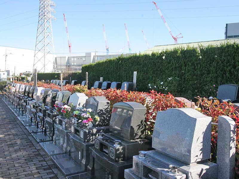 座間霊園 天空の郷　手入れされた生垣に囲まれた園内