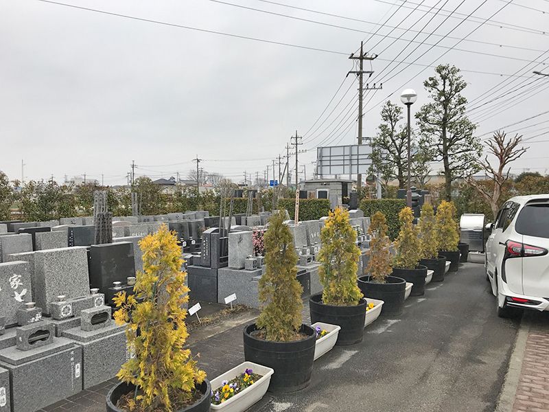 朝霞聖地霊園　植栽に囲まれた墓域