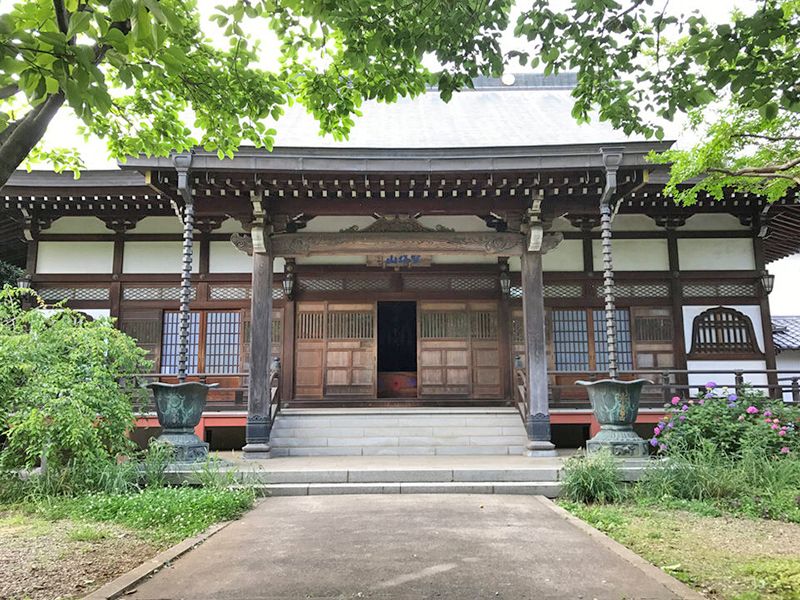 西光寺 のうこつぼ　緑が彩る本堂
