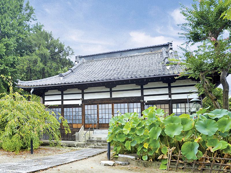 熊谷大樹の里霊園　植栽が施された本堂