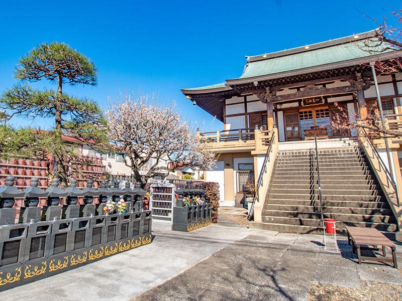 堂宇と納骨壇の境内