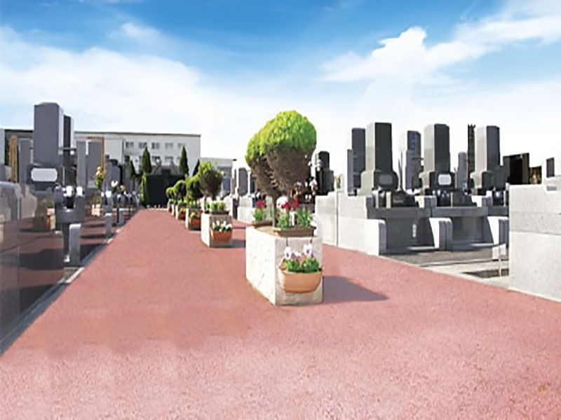 さくらメモリアルパーク　広く平坦な参道