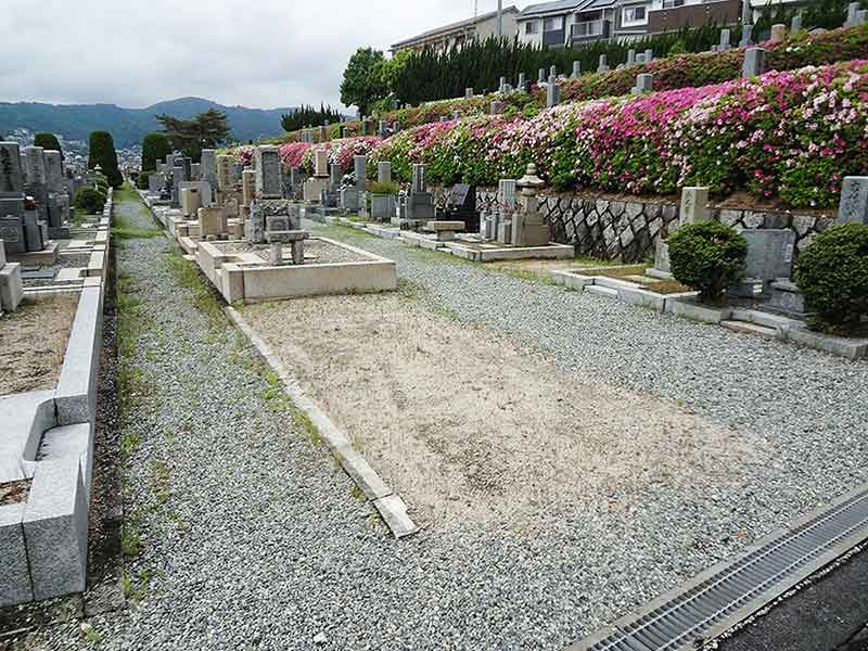 箕面市立霊園　植栽が美しい墓域