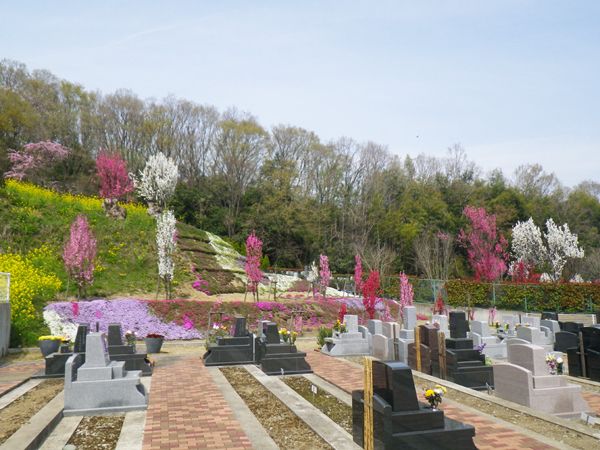 湘南メモリアルガーデン　桃や菜の花が咲く園内