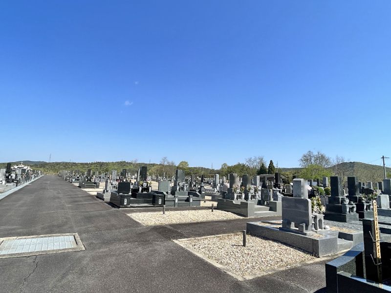 達磨霊園 面積ごとに並んでいるお墓と空き区画