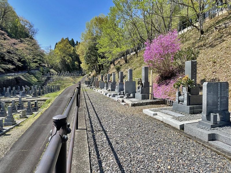 平和霊園 広々と作られたお墓前の歩道