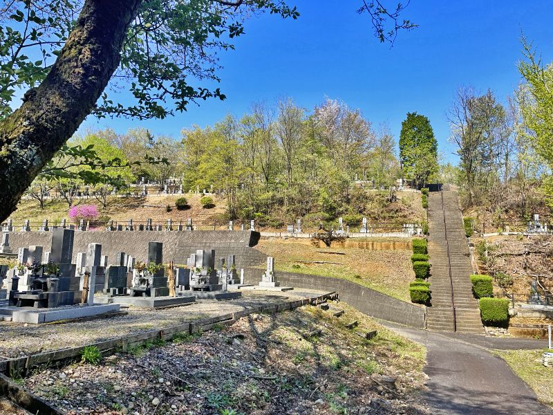 平和霊園 墓地の周りの木々は木陰にもなっている