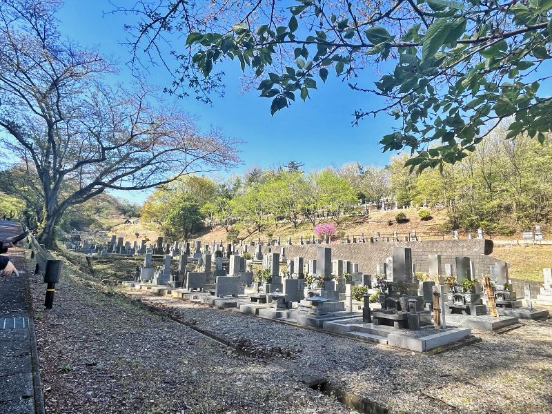 平和霊園 木陰と日差しが降り注ぐ園内