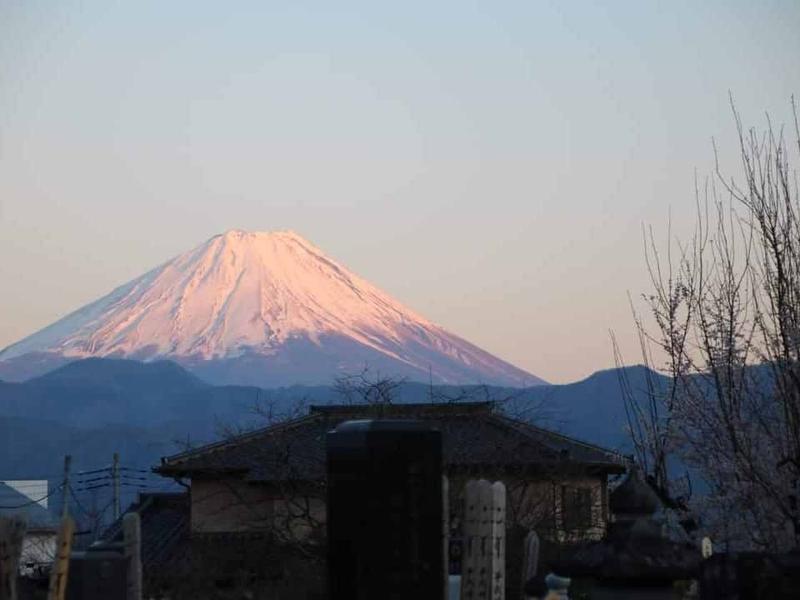 境内から望む富士山