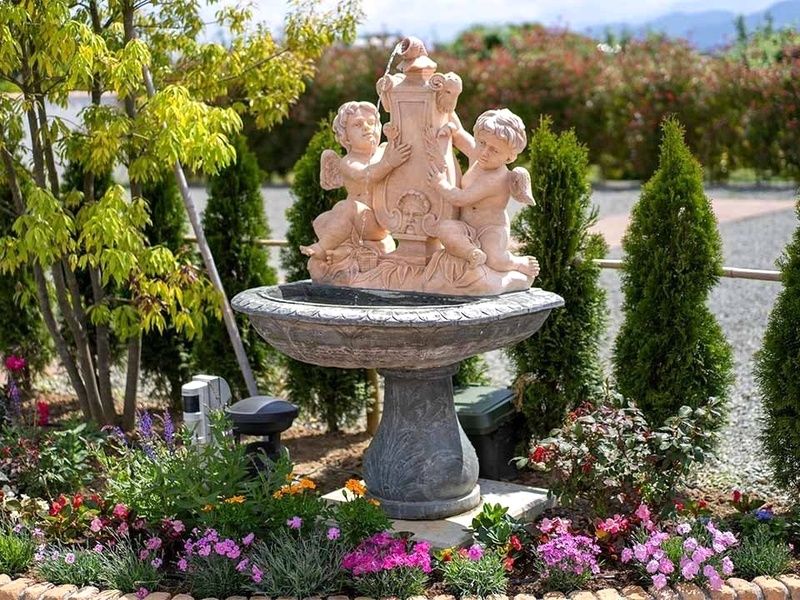 水の音に癒される噴水